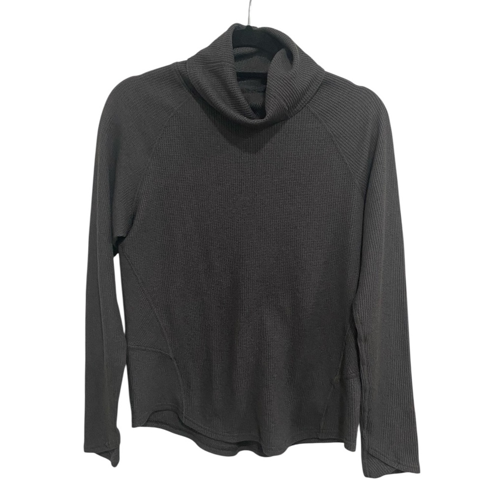Kuhl Women's Petra Turtleneck in charcoal or featuring a waffle-knit pattern